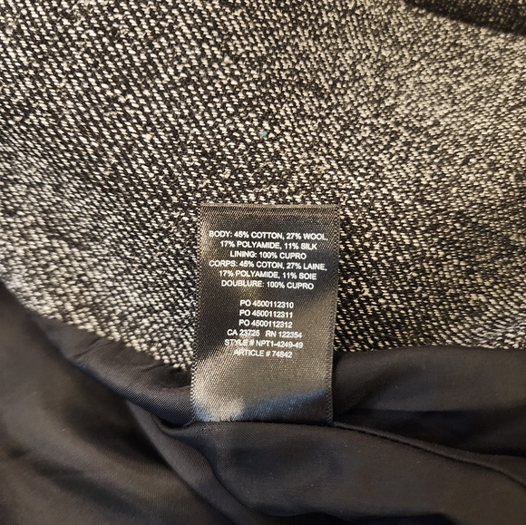 Aritzia Babaton Power Blazer Tweed Gray/Black Size 2 - Picture 2 of 5